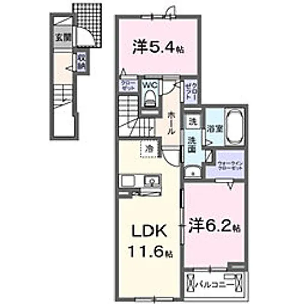 ノーススターガーデン【2階】の間取り