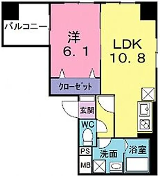 カーサ オルテンシア【4階】の間取り