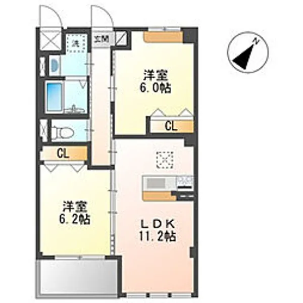 カサブランカ【3階】の間取り