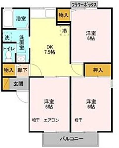 リッツハウスA【2階】の間取り