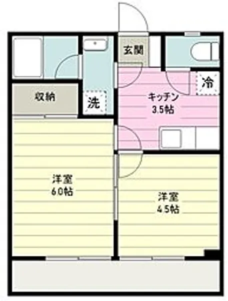 キャロットハウス岸町【1階】の間取り
