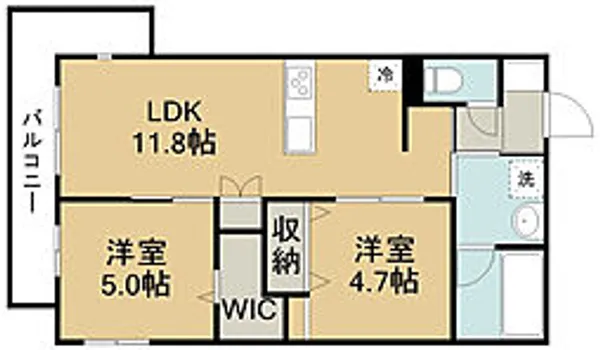 メゾンブリアン川越【2階】の間取り