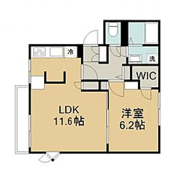 フラッツ山下A【2階】の間取り