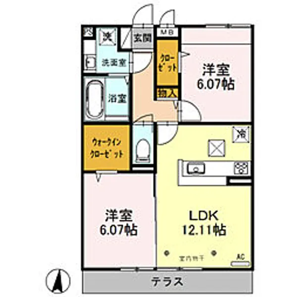 クレセール・コンテス仙波【1階】の間取り