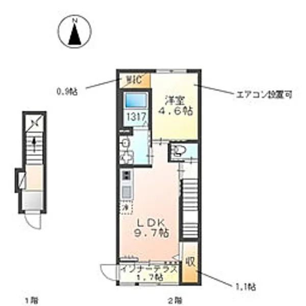 Artericca(アルテリッカ)【201号室号室】の間取り