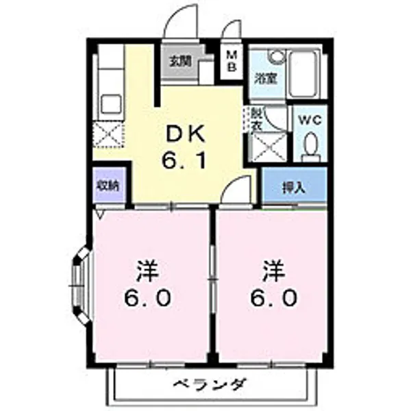 コーポサチA【2階】の間取り