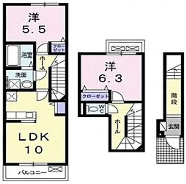 シャルム広栄町A【2階】の間取り