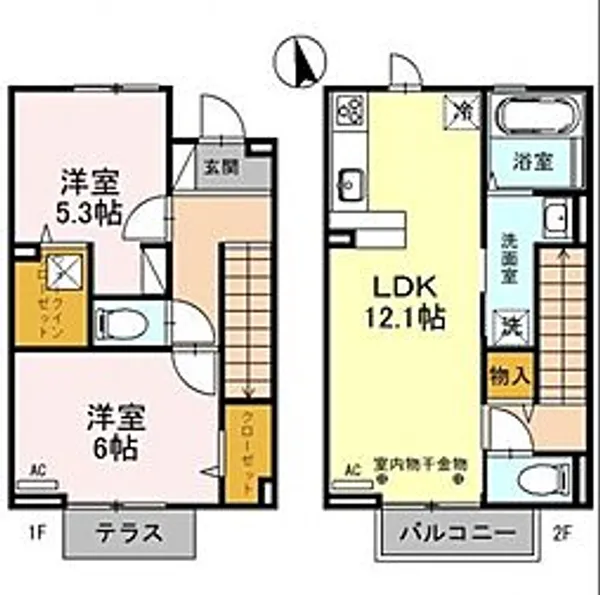 リバーサイド神明【1階】の間取り