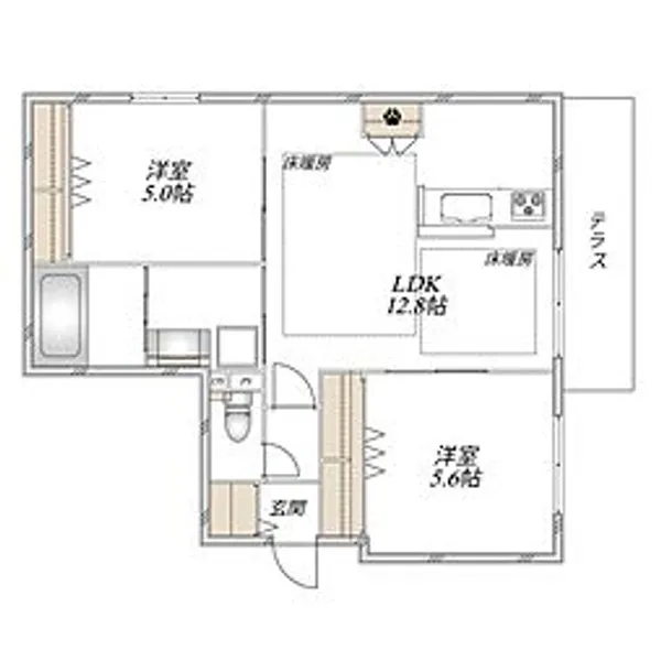 Astier【102号室号室】の間取り