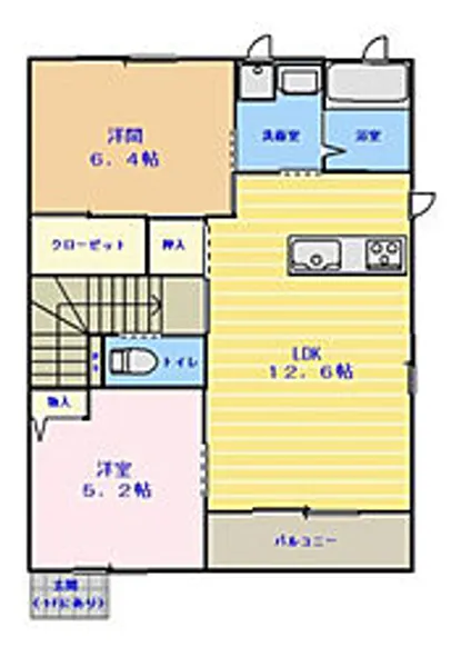 プレジールB【2階】の間取り