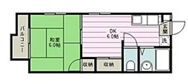 ボヌール鶴瀬【1階】の間取り
