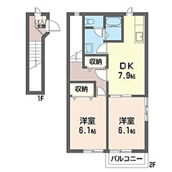 ヴィラ フェルト【2階】の間取り