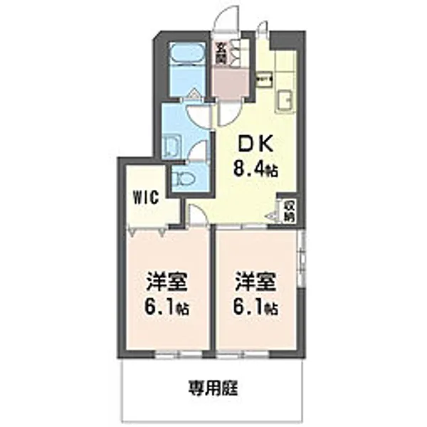 ヴィラ フェルト【1階】の間取り