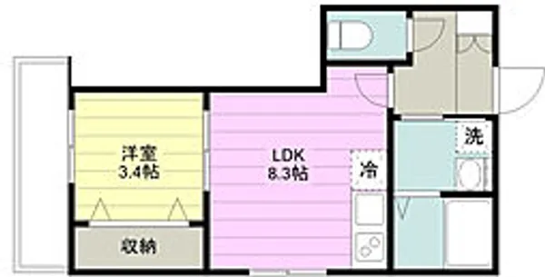 1LDKの間取り画像