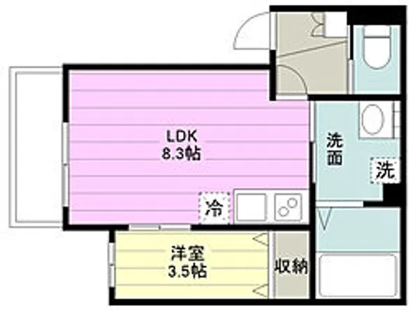 1LDKの間取り画像