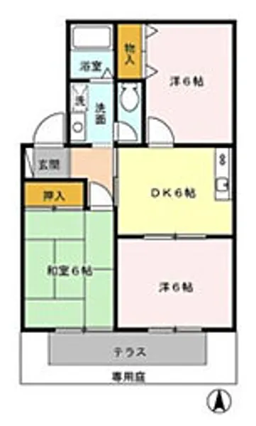 クイーンハイツII【1階】の間取り