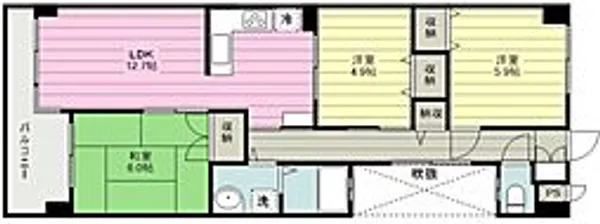 レクセルコスモ【3階】の間取り