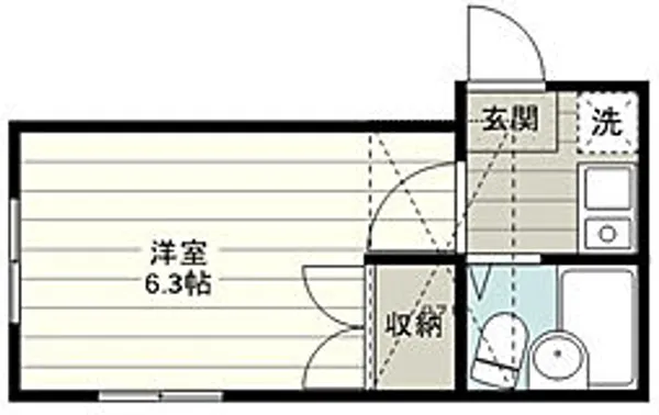 1Kの間取り画像