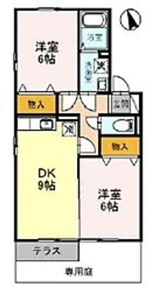 オークスハイムつきぢ【1階】の間取り