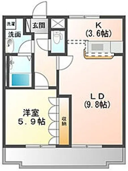 カームオータム大原【2階】の間取り