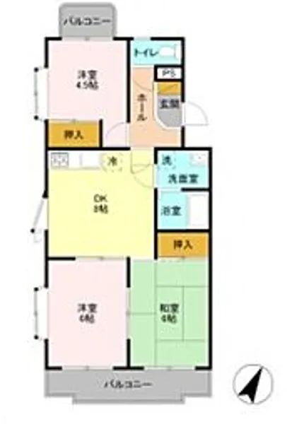 グラン・ドムール上福岡【1階】の間取り