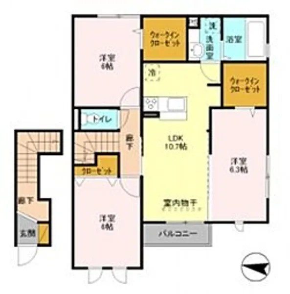 サンセール【2階】の間取り