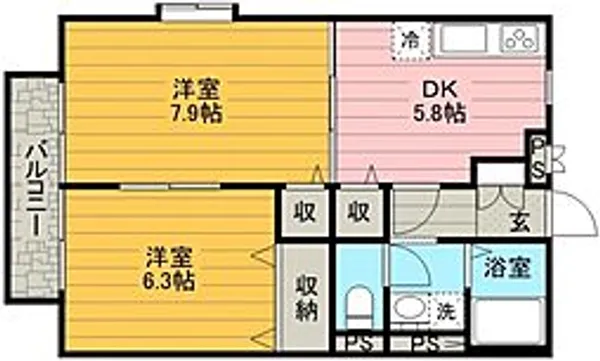 コンフォートフォレスト【1階】の間取り