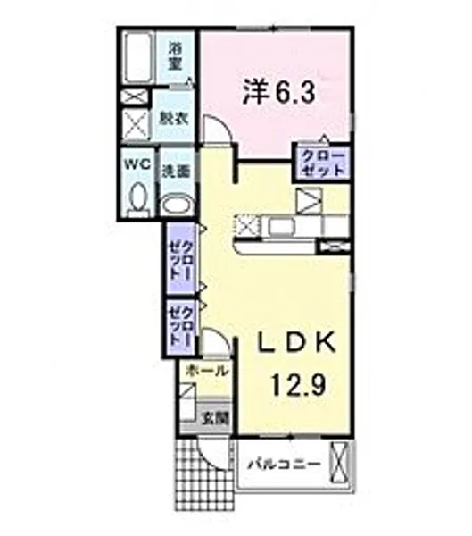 カーサグランデ【1階】の間取り