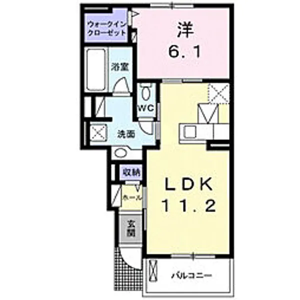 パーク スクエアB【1階】の間取り