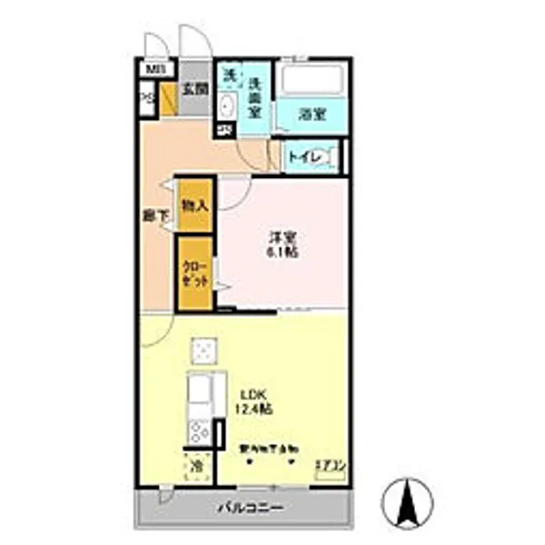 モンターニュ【1階】の間取り