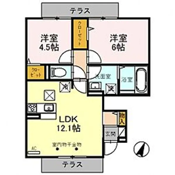 プレミアムリコス 壱号館【1階】の間取り