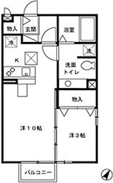 オークヒルズ壱番館【1階】の間取り