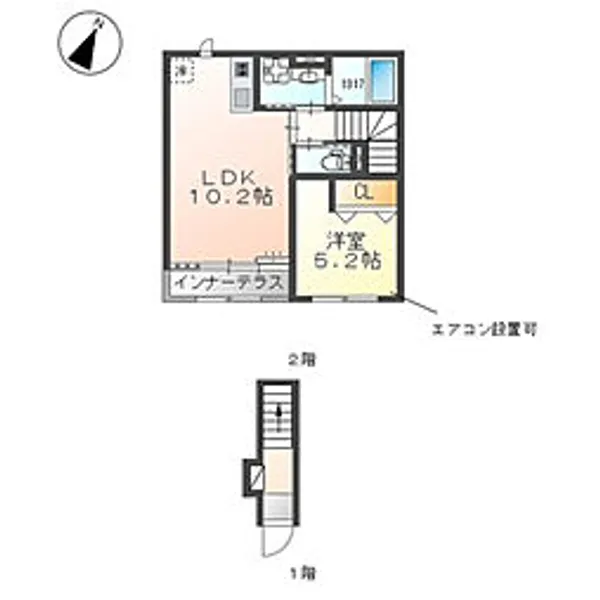 ルナ・ソレイユ【201号室号室】の間取り