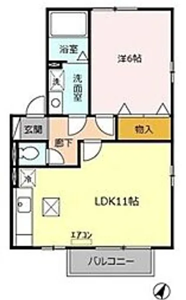 オークヒルズ参番館【1階】の間取り