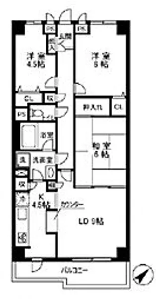 ライオンズマンション上福岡【7階】の間取り