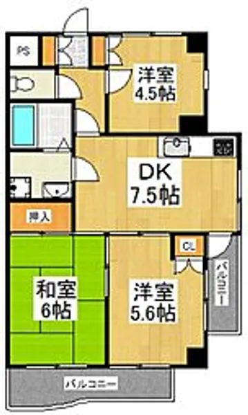 市川第七ビル【401号室号室】の間取り