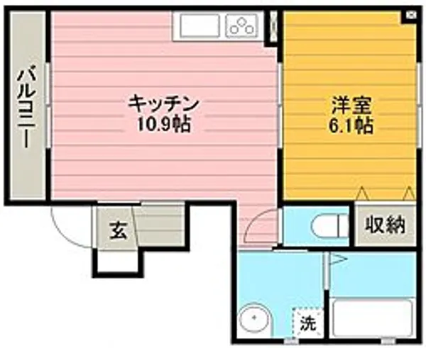 ローベンハイツ上沢B【1階】の間取り