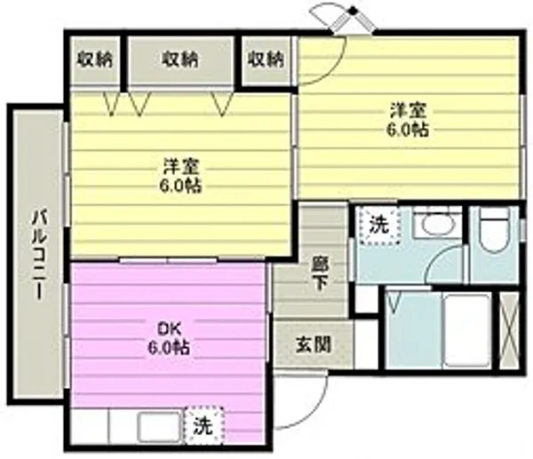 ホワイトアペックスC【202号室号室】の間取り