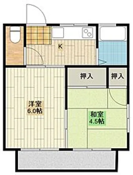 サンハウス松本B【201号室号室】の間取り