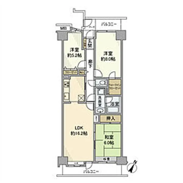 コスモ上福岡センターヒルズ【3階】の間取り