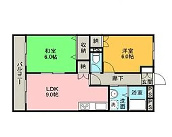 千代田サンライズマンションB【2階】の間取り