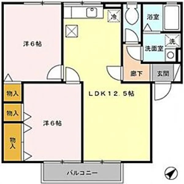 シャンエピナールA【2階】の間取り