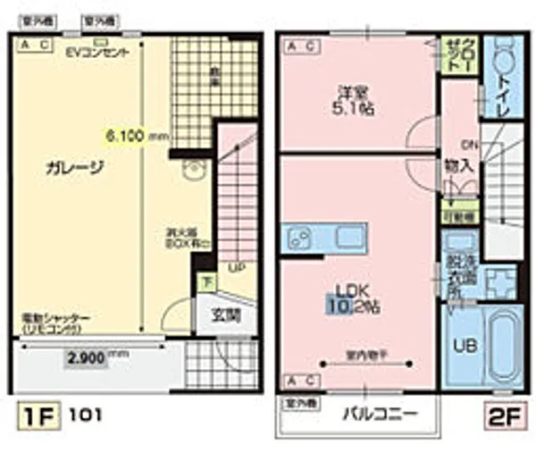 Avenir(アベニール)B【101号室号室】の間取り