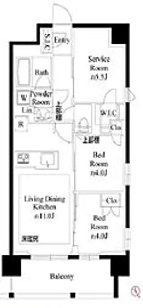 プレシス上福岡【703号室号室】の間取り