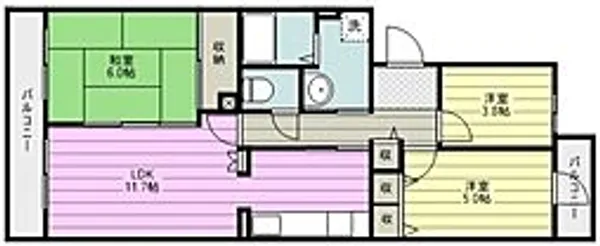 コーポレート鶴瀬【4階】の間取り