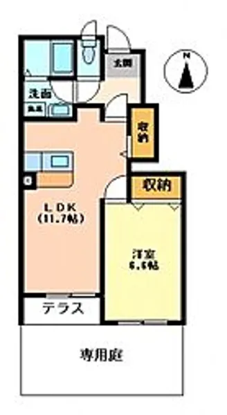 カームオータム南古谷【1階】の間取り