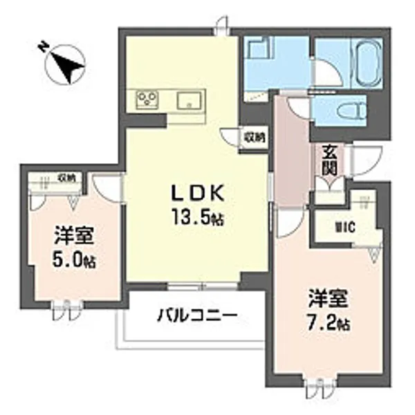 アヴニールふじみ野【2階】の間取り