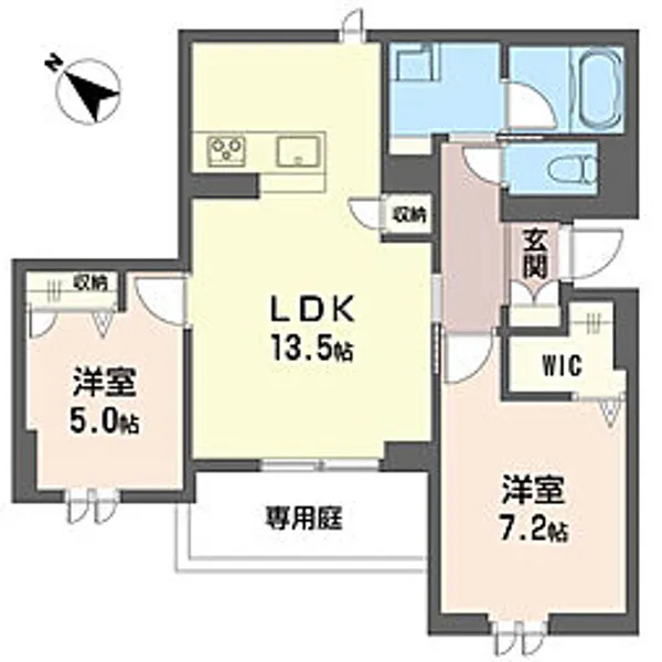 アヴニールふじみ野【1階】の間取り