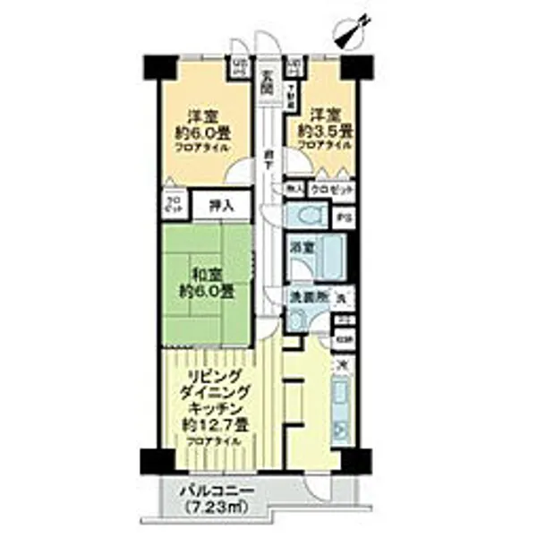 ライオンズマンション上福岡【4階】の間取り