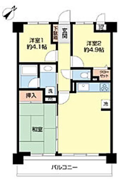 ライオンズマンション鶴瀬第3【408号室号室】の間取り